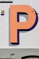 P on wall